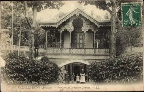 Ak Vals les Bains Ardeche, Pavillon de la Source Camuse