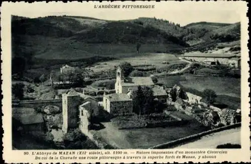 Ak Mazan Ardèche, Abtei, Ruinen, Zisterzienserkloster
