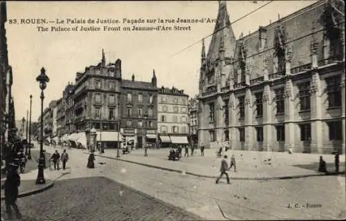 Ak Rouen Seine Maritime, Palace of Justice, Front on Jeanne d'Arc Street