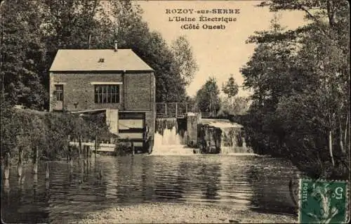 Ak Rozoy-sur-Serre Aisne, Die elektrische Fabrik