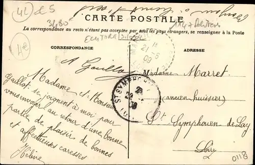 Ak Marcilly le Pavé Loire, Château de la Morandin