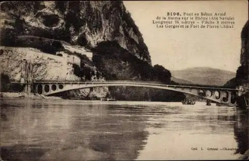 Ak Ain, Balme-Stahlbetonbrücke über die Rhône