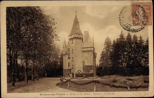 Ak Saint Léon sur Vézère Dordogne, Château de Clérant