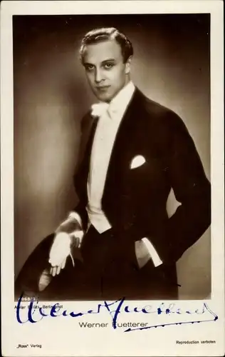 Ak Schauspieler Werner Fuetterer, Portrait, Autogramm
