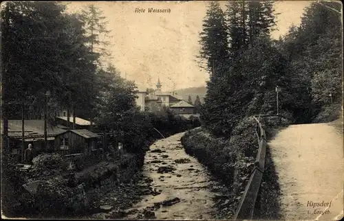 Ak Kipsdorf Altenberg im Erzgebirge, Rote Weißeritz