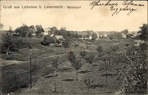 Ak Liebenau Altenberg im Erzgebirge, Mitteldorf, Ortsansicht