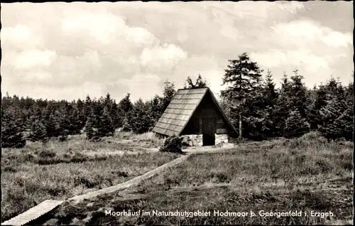 Ak Zinnwald Georgenfeld Altenberg im Erzgebirge, Hochmoor, Moorhäusl