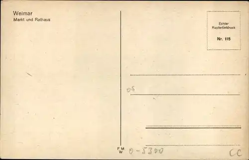 Ak Weimar in Thüringen, Markt, Rathaus