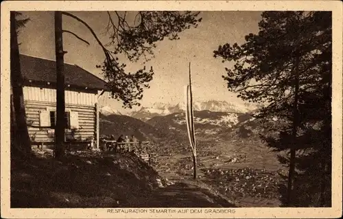 Ak Garmisch Partenkirchen in Oberbayern, Restauration St. Martin auf dem Grasberg