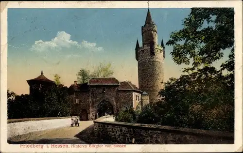 Ak Friedberg in Hessen, hinteres Burgtor