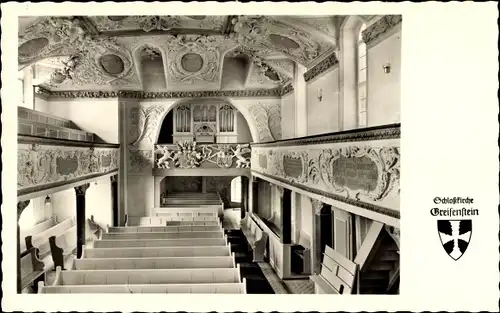 Ak Greifenstein im Westerwald Hessen, Schlosskirche, Inneres