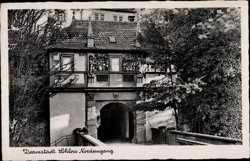 Ak Darmstadt in Hessen, Schloss, Nordeingang