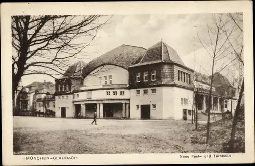 Ak Mönchengladbach am Niederrhein, Neue Fest- und Turnhalle