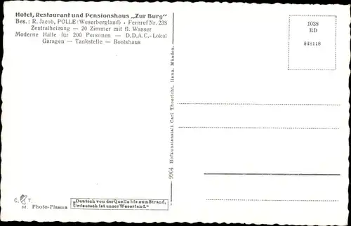 Ak Polle an der Weser, Burghaus