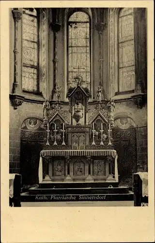 Ak Sinnersdorf Pulheim Nordrhein Westfalen, katholische Pfarrkirche, Altar