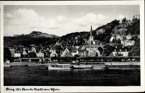 Ak Linz am Rhein, Panorama, Schiffe