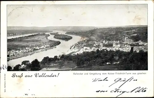 Ak Vallendar Rhein, Totalansicht, Kaiser-Friedrich-Turm