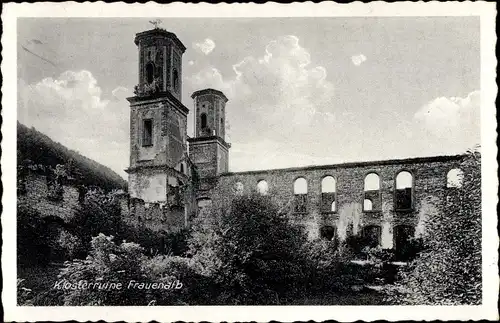 Ak Frauenalb Schielberg Marxzell im Schwarzwald, Klosterruine Frauenalb