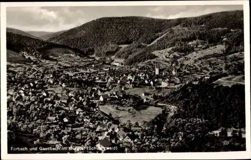 Ak Forbach und Gausbach im Murgtal Schwarzwald, Gesamtansicht