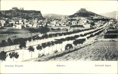 Ak Athen Griechenland, Boulevard Sygros, Gesamtansicht