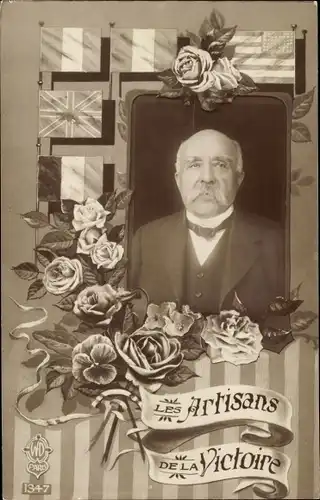 Passepartout Ak Les Artisans de la Victoire, Georges Clemenceau, Portrait