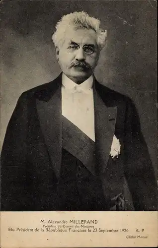 Ak M. Alexandre Millerand, Président de la République