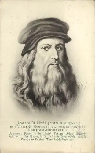 Künstler Ak Maler Leonardo da Vinci, Portrait