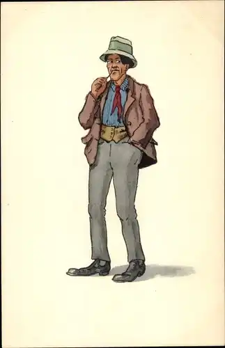 Ak Mann mit Hut
