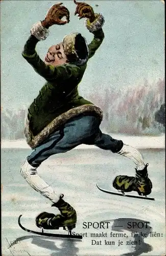 Ak Frau beim Eislaufen, Eiskunstlauf