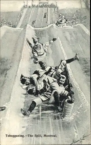 Ak Montreal Québec Kanada, Rodeln, die Verschüttung