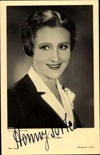 Ak Schauspielerin Henny Porten, Portrait, Ross Verlag 7013/1, Autogramm