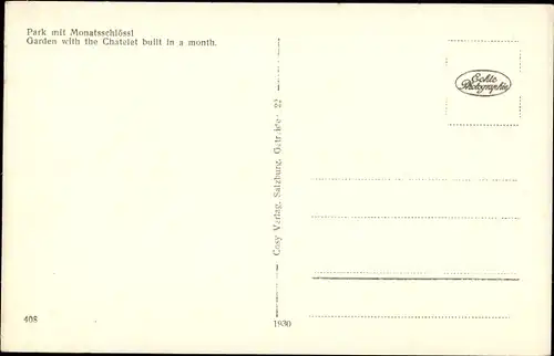 Ak Salzburg in Österreich, Park mit Monatsschlössl