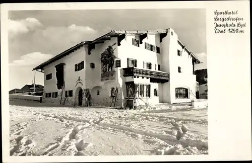 Ak Jungholz in Tirol, Sporthotel Sorgschrofen im Winter