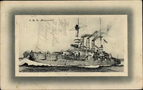 Ak Deutsches Kriegsschiff, SMS Hannover, Kaiserliche Marine
