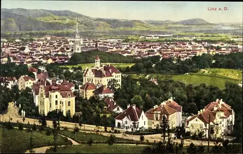 Ak Linz an der Donau Oberösterreich, Totalansicht