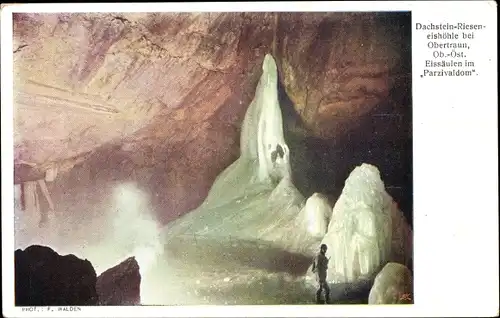 Ak Obertraun Oberösterreich, Dachstein Rieseneishöhle, Parzivaldom