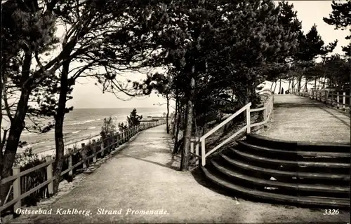 Ak Krynica Morska Ostseebad Kahlberg Ostpreußen, Strand Promenade