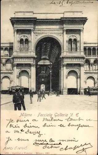 Ak Milano Mailand Lombardia, Galleria Vittorio Emanuele