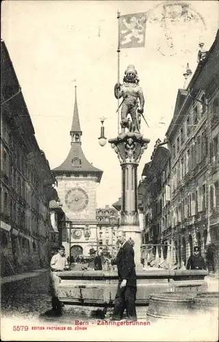 Ak Bern Stadt Schweiz, Zähringerbrunnen