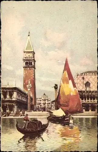 Künstler Ak Venezia Venedig Veneto, Piazzetta