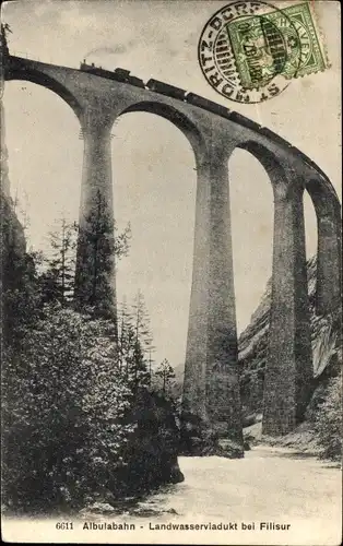 Ak Filisur Kanton Graubünden, Landwasserviadukt, Albulabahn