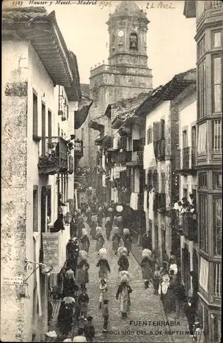 Ak Hondarribia Fuenterrabia Baskenland, Procesion del 8 Septiembre