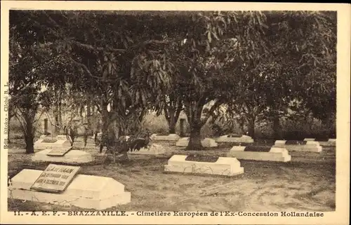Ak Brazzaville Französisch-Kongo, Europäischer Friedhof der ehemaligen niederländischen Konzession