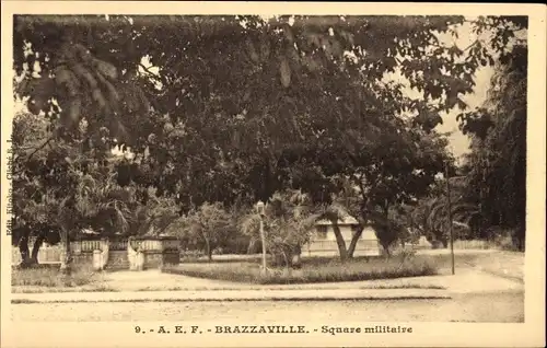 Ak Brazzaville Französisch-Kongo, Militärplatz