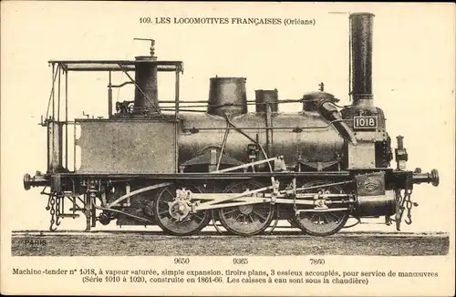 Ak Locomotives Francaises, Maschinentender Nr. 1018