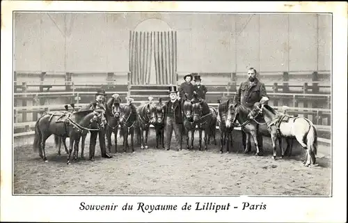 Ak Paris, Liliputaner, Ponys, Zaumzeug