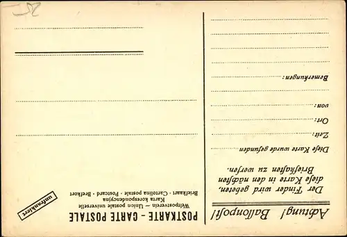 Ak Leipziger Verein für Luftfahrt, Ballonpost, Glück ab, Semper via recta, Eugen Stüber 1927, Wimpel