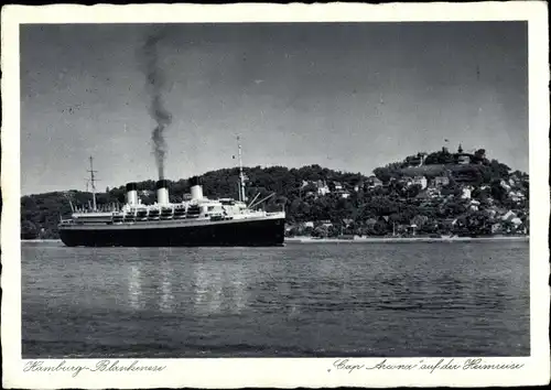 Ak Hamburg Altona Blankenese, Dampfschiff Cap Arcona auf der Heimreise, HSDG