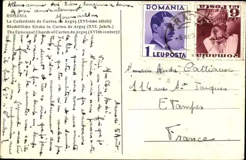 Ak Curtea de Argeș Rumänien, Kathedrale
