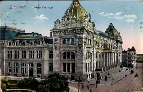 Ak București Bukarest Rumänien, Posta Centrala